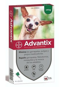 ADVANTIX 4pipetas de 1 a 4Kg 32,90 €