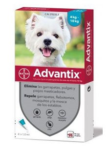 ADVANTIX 4pipetas de 4 a 10 Kg 34,95 €